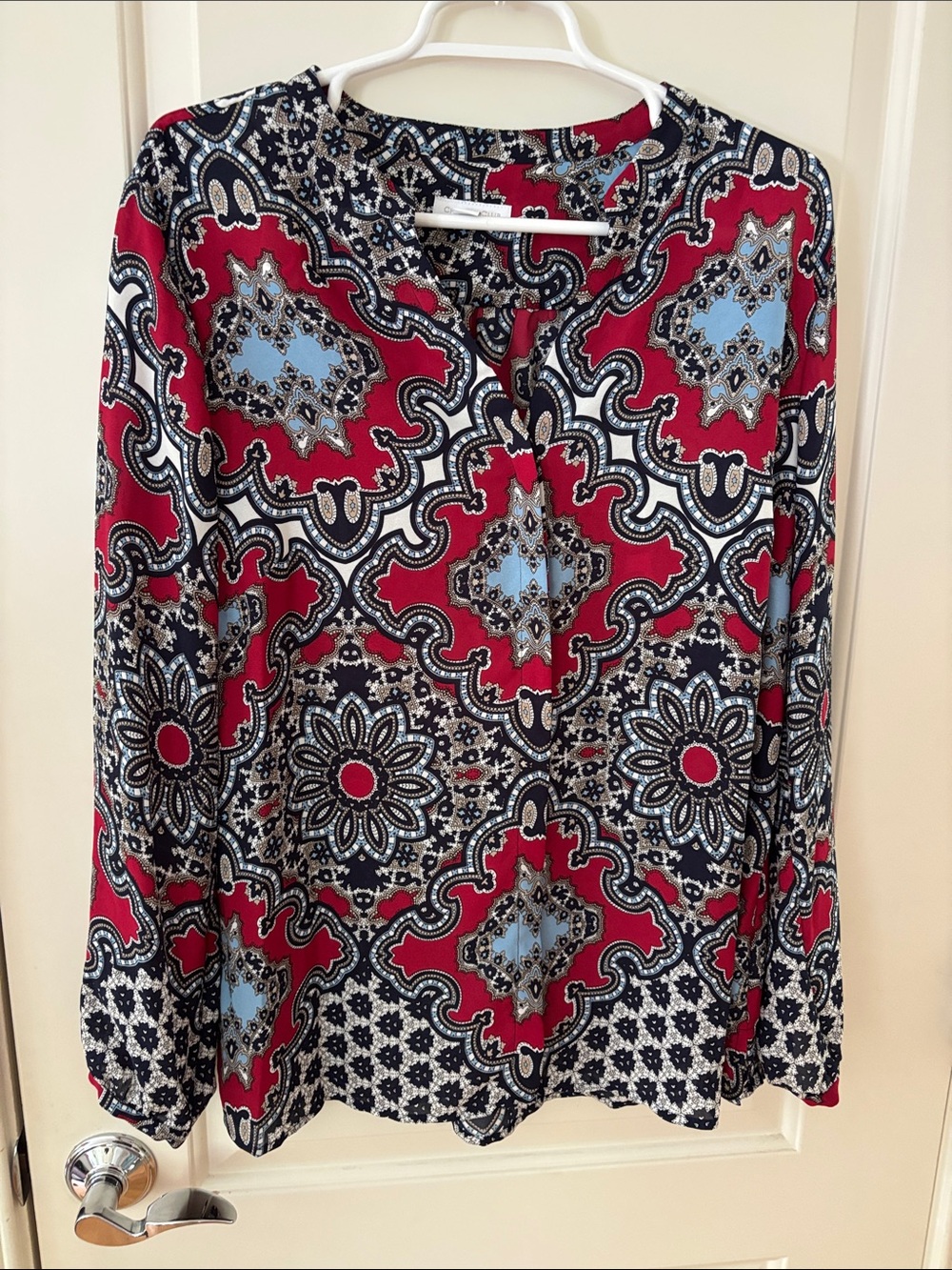Charter Club Multicolor Printed Long-Sleeve Blouse